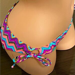 Island Soul Swim Bikini Bottom Multi-Color Chevron Pattern Size L